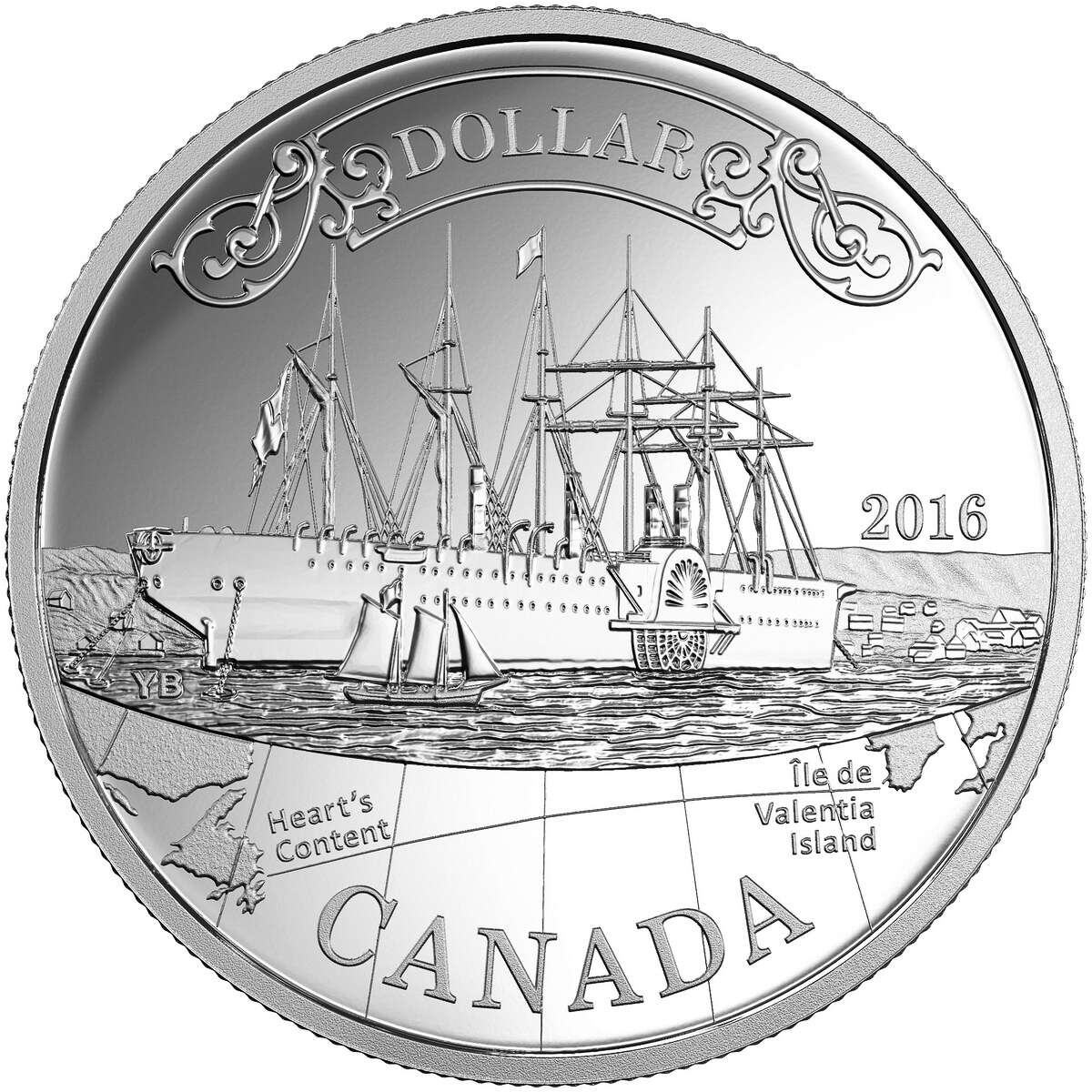 2016 $1 The Transatlantic Cable, 150th Anniversary - Proof Pure Silver Dollar Default Title