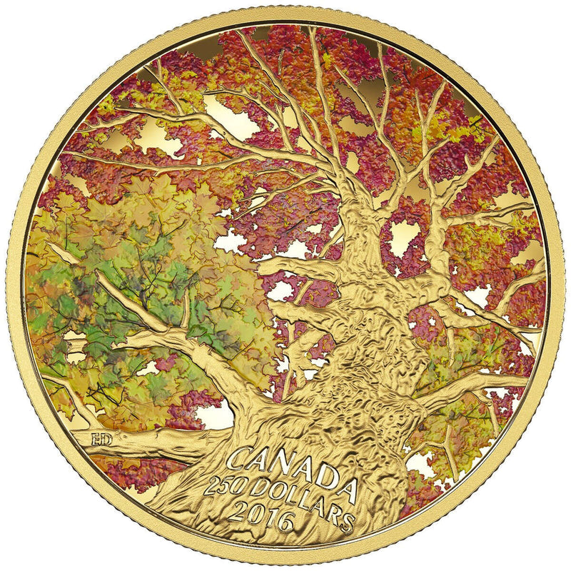 2016 $250 Maple Canopy: Kaleidoscope of Colour - Pure Gold Coin Default Title