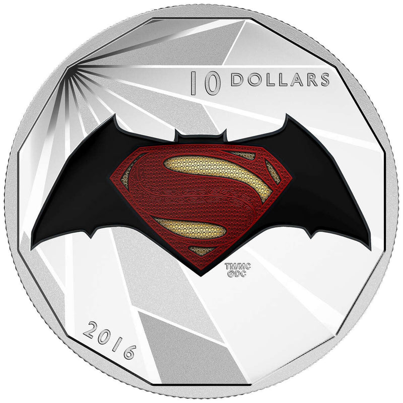 2016 $10 <i>Batman v Superman: Dawn of Justice<sup>TM</sup></i> - Logo - Pure Silver Coin Default Title