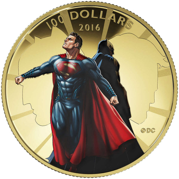 2016 $100 Batman v Superman: Dawn of JusticeTM - 14-kt. Gold Coin