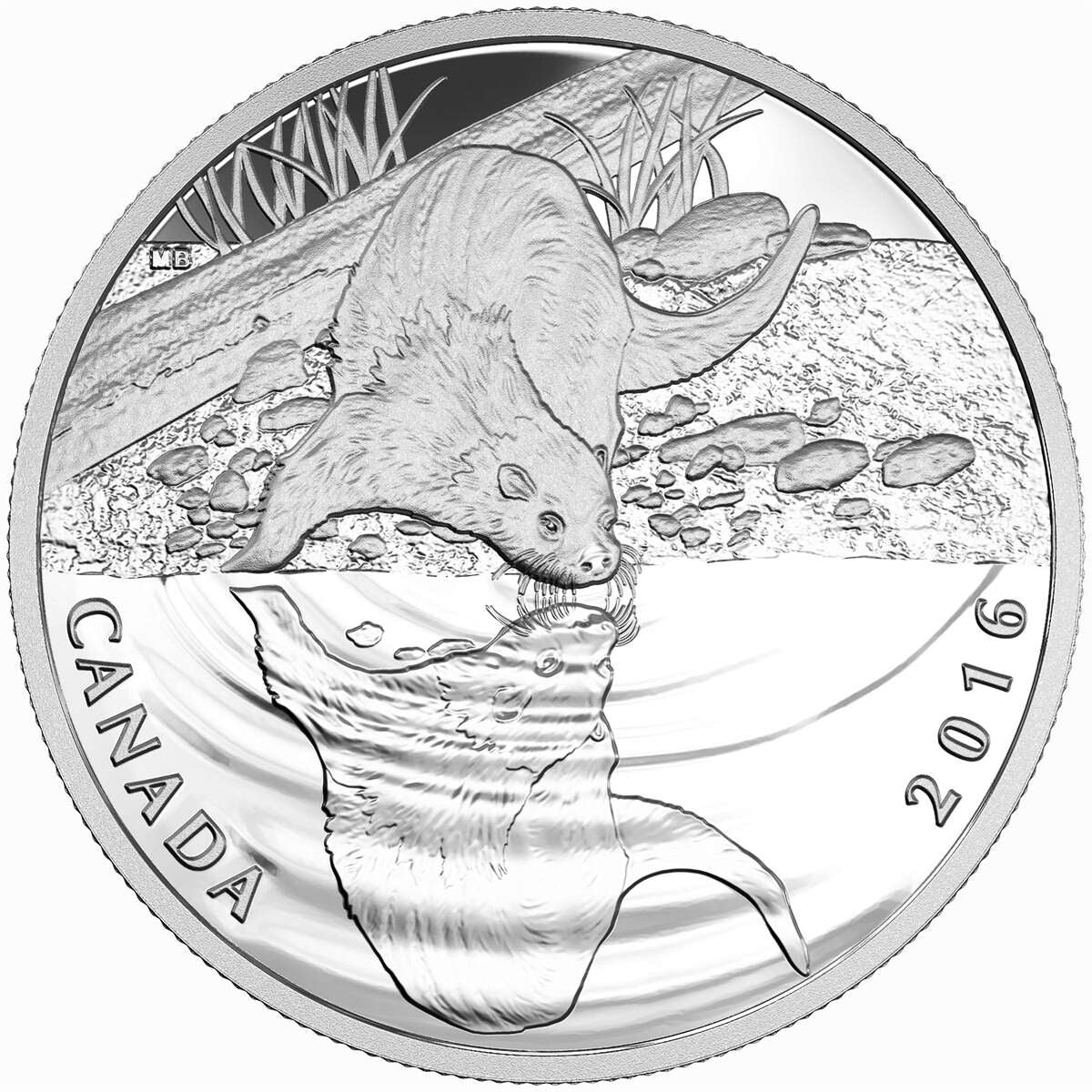 2016 $10 Reflections of Wildlife: Otter - Pure Silver Coin