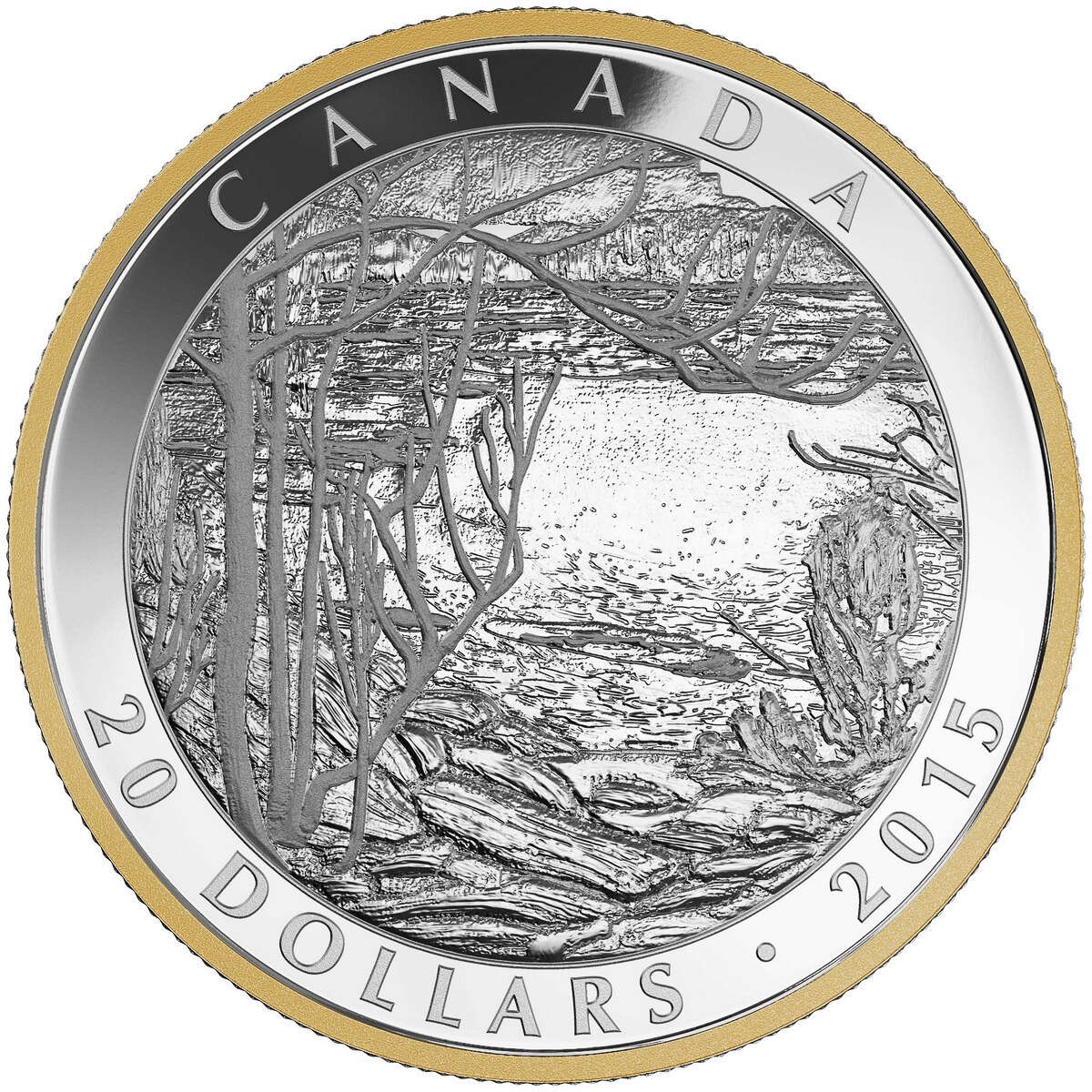 2015 $20 Tom Thomson: <i>Spring Ice</i> (1916) - Pure Silver Coin Default Title