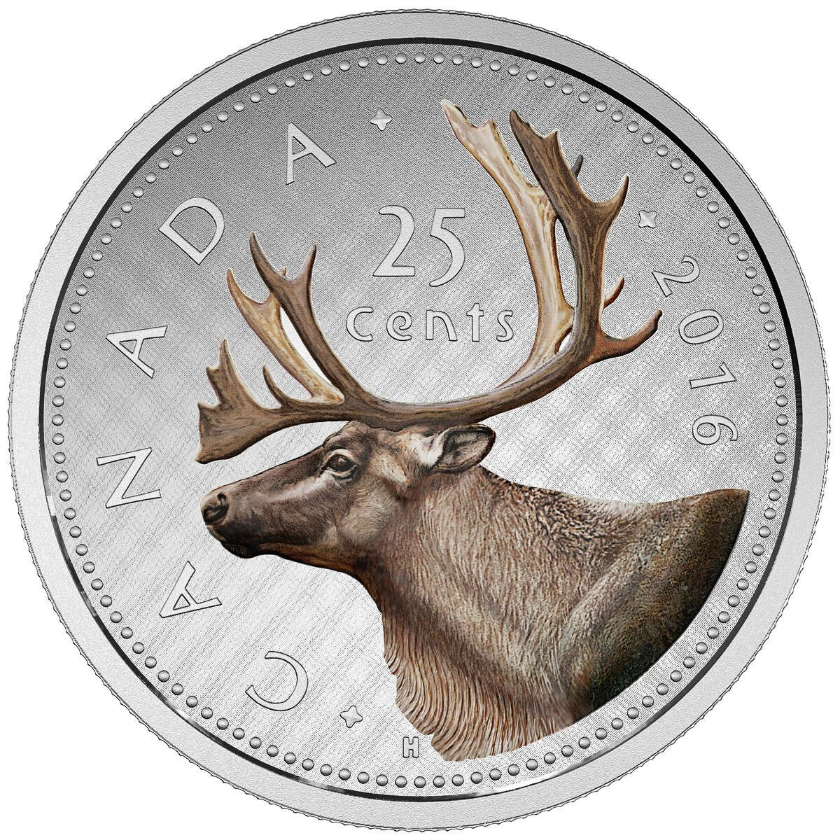 2016 25c Coloured Big Coin Series: Caribou - Pure Silver Coin *SOLD OUT AT THE RCM* Default Title