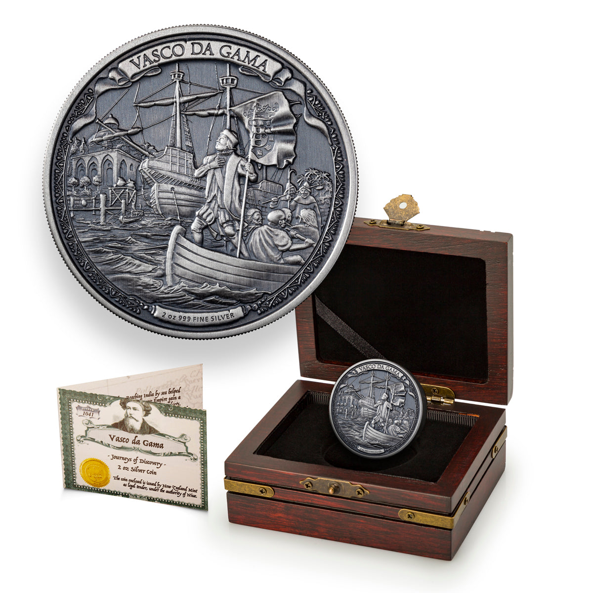 2015 $5 Journeys of Discovery: Vasco Da Gama - Pure Silver Coin