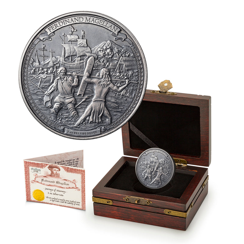 2015 $5 Journeys of Discovery: Ferdinand Magellan - Pure Silver Coin
