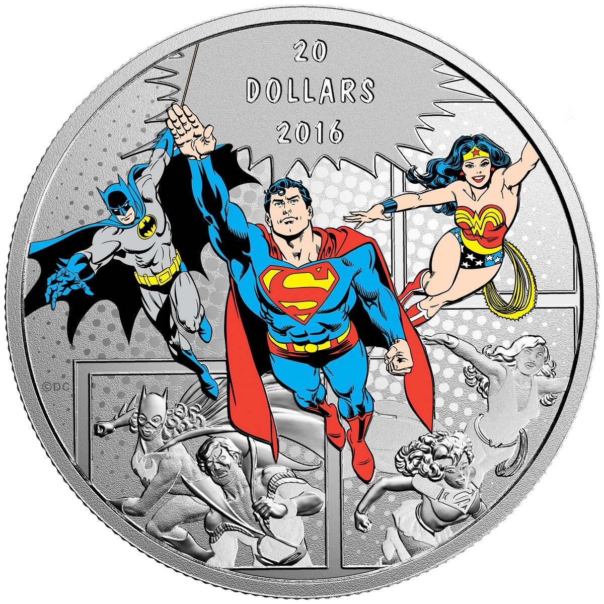 2016 $20 DC Comics Originals: The Trinity - Pure Silver Coin Default Title