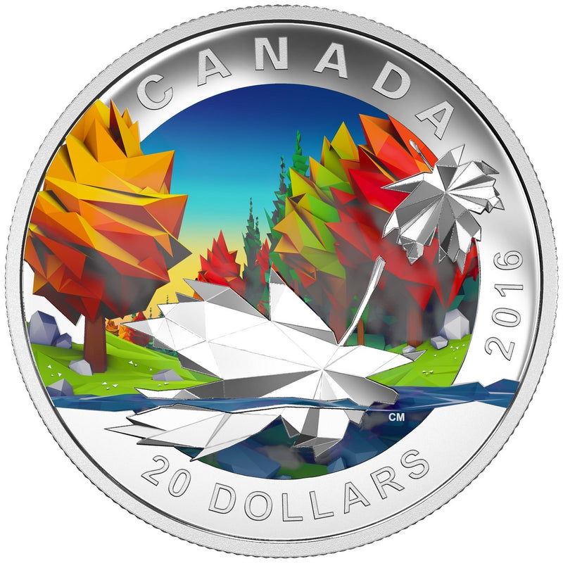 2016 $20 Geometry in Art: Maple Leaf - Pure Silver Coin