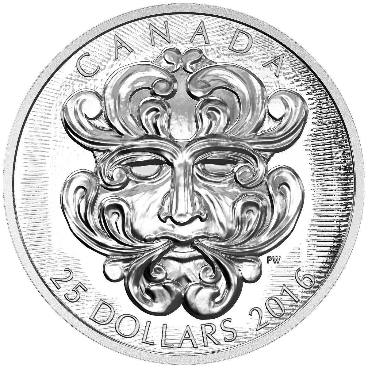 2016 $25 Sculptural Art of Parliament: Grotesque Foliated Green Man - Pure Silver Coin Default Title