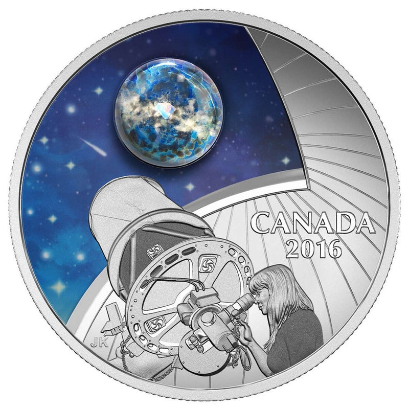 2016 $20 The Universe Glow-in-the-Dark Glass with Opal - Pure Silver Coin Default Title