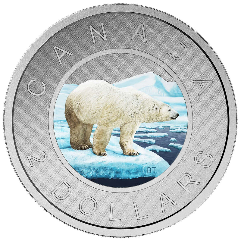 2016 $2 Coloured Big Coin Series: Polar Bear - Pure Silver Coin Default Title