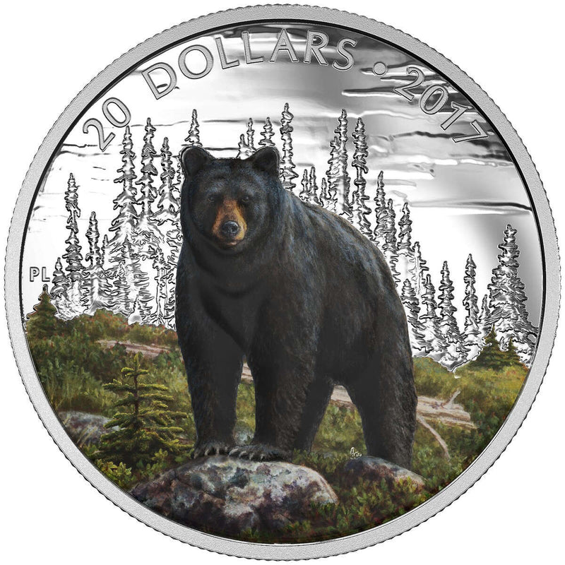 2017 $20 Majestic Animals II: The Bold Black Bear - Pure Silver Coin Default Title