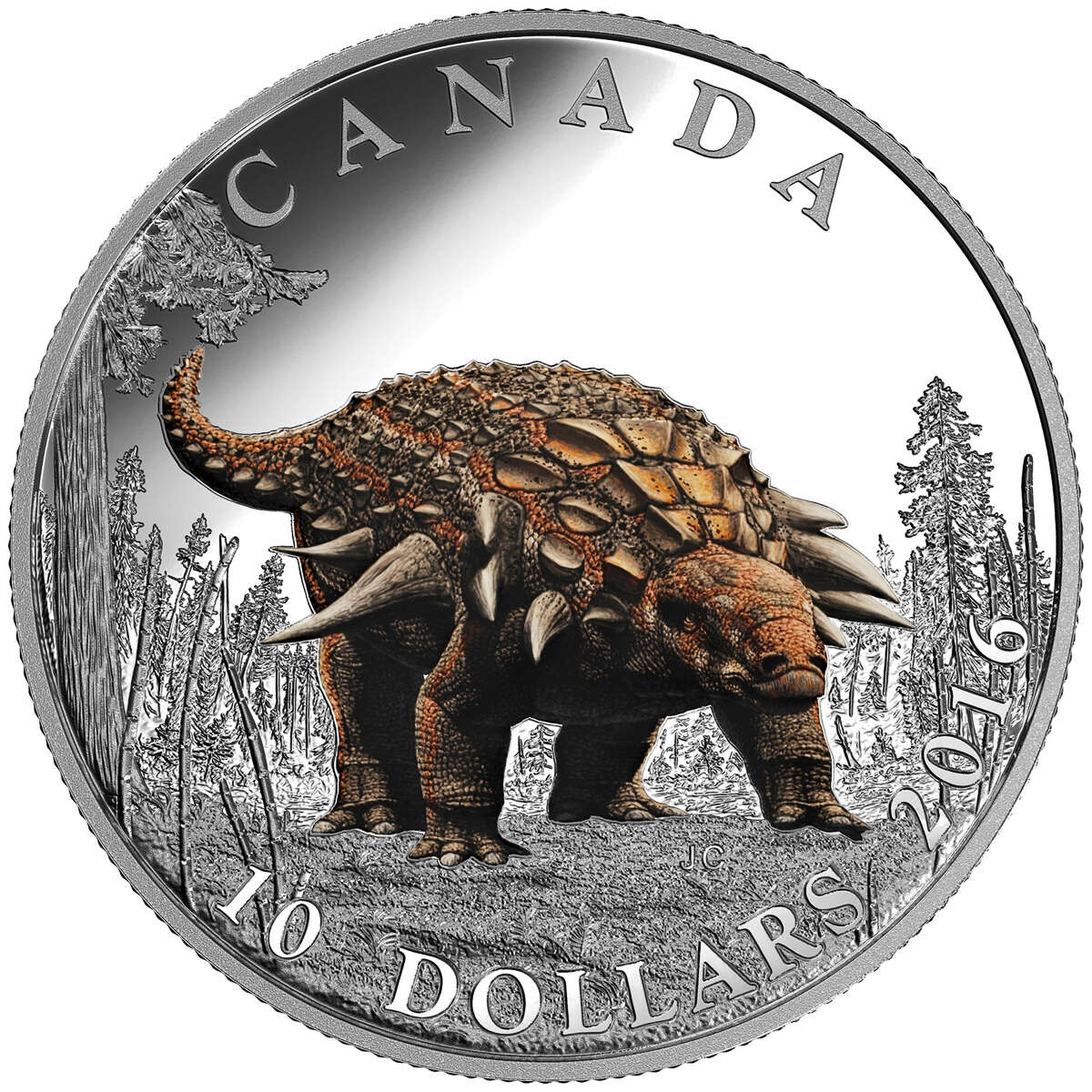 2016 $10 Day of the Dinosaurs: Armoured Tank - Pure Silver Coin Default Title