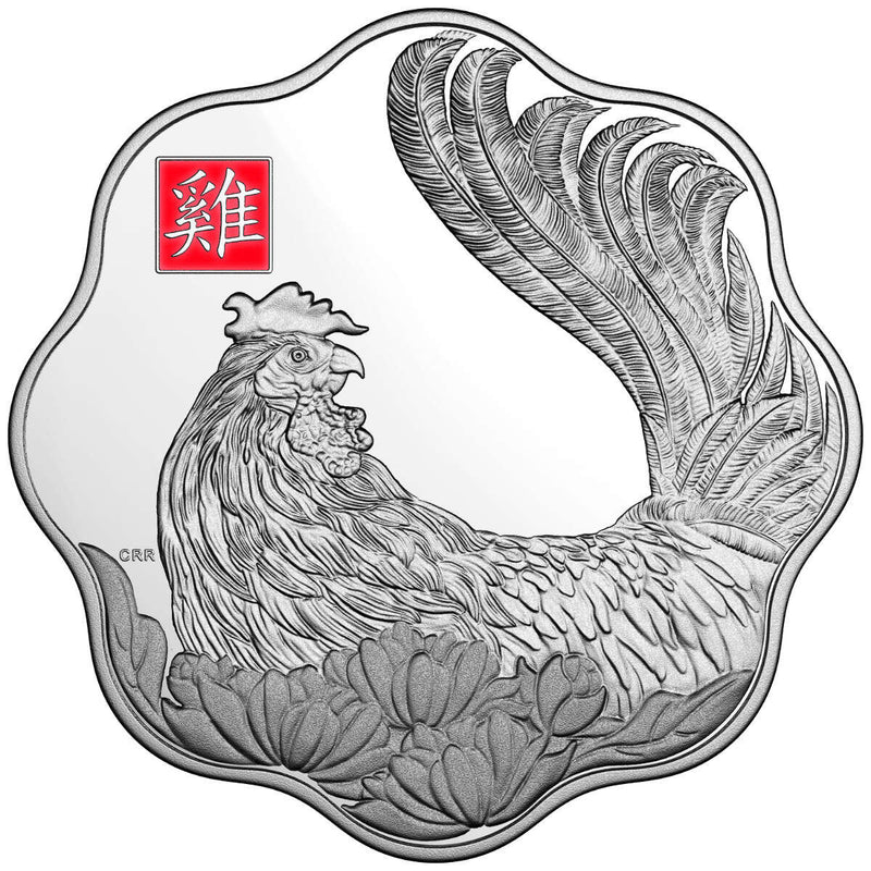 2017 $250 Year of the Rooster - Pure Silver Scalloped Coin Default Title