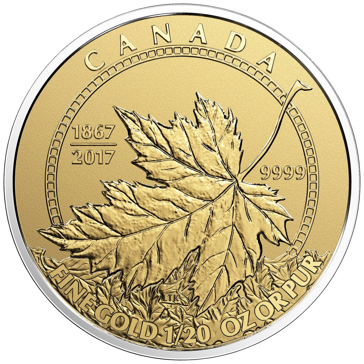 2017 A Celebration of Canada (1867-2017) - Pure Gold Maple Leaf Fracti