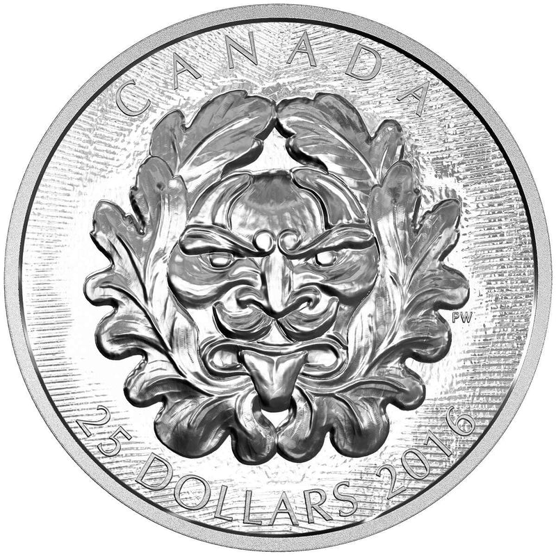 2016 $25 Sculptural Art of Parliament: Grotesque Horned Green Man - Pure Silver Coin Default Title