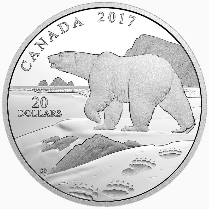 2017 $20 Nature's Impressions: Polar Bear - Pure Silver Coin Default Title