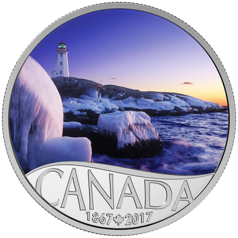 2017 $10 Celebrating Canada's 150th: Lighthouse at Peggy's Cove (Nova Scotia) - Pure Silver Coin