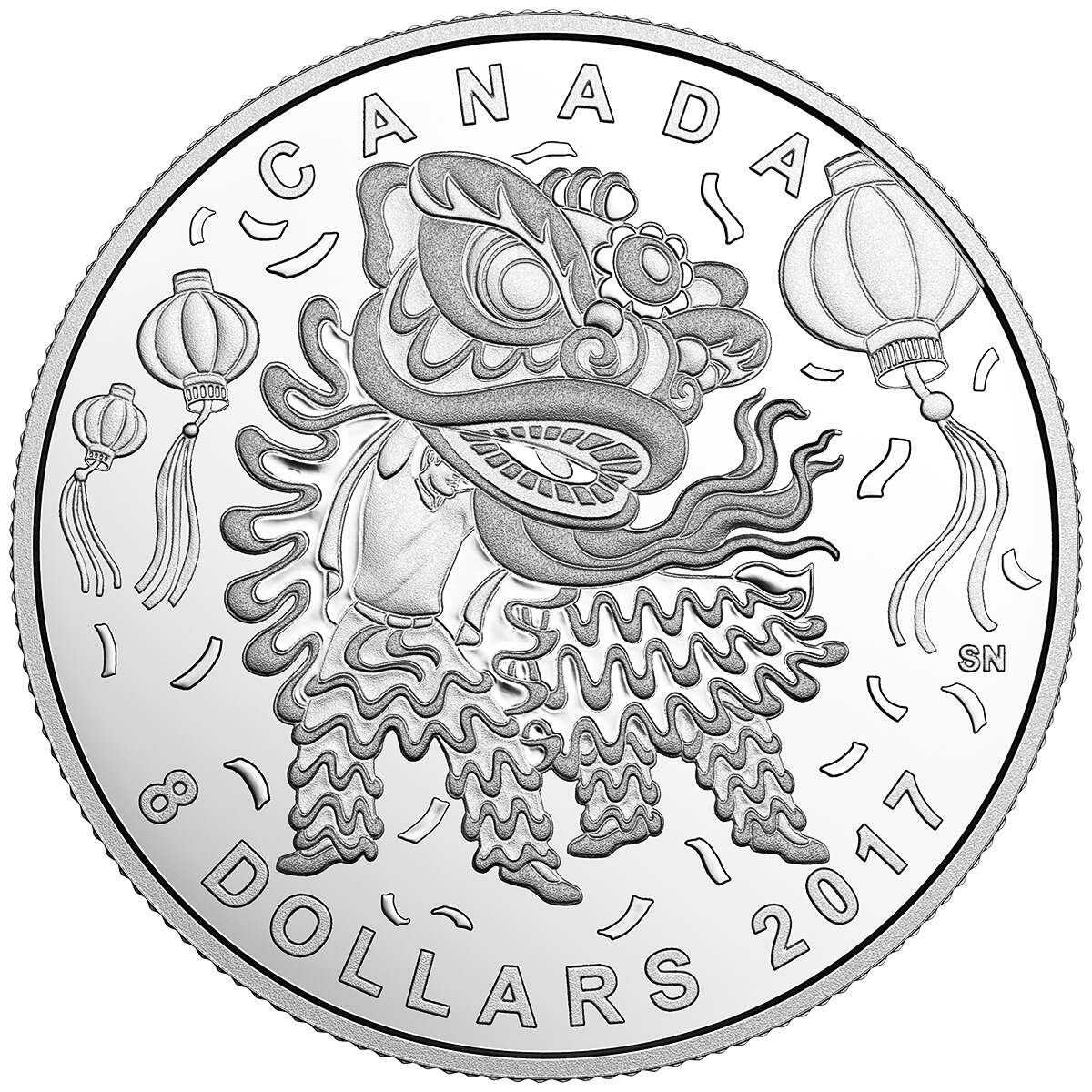 2017 $8 Lion Dance - Pure Silver Coin Default Title