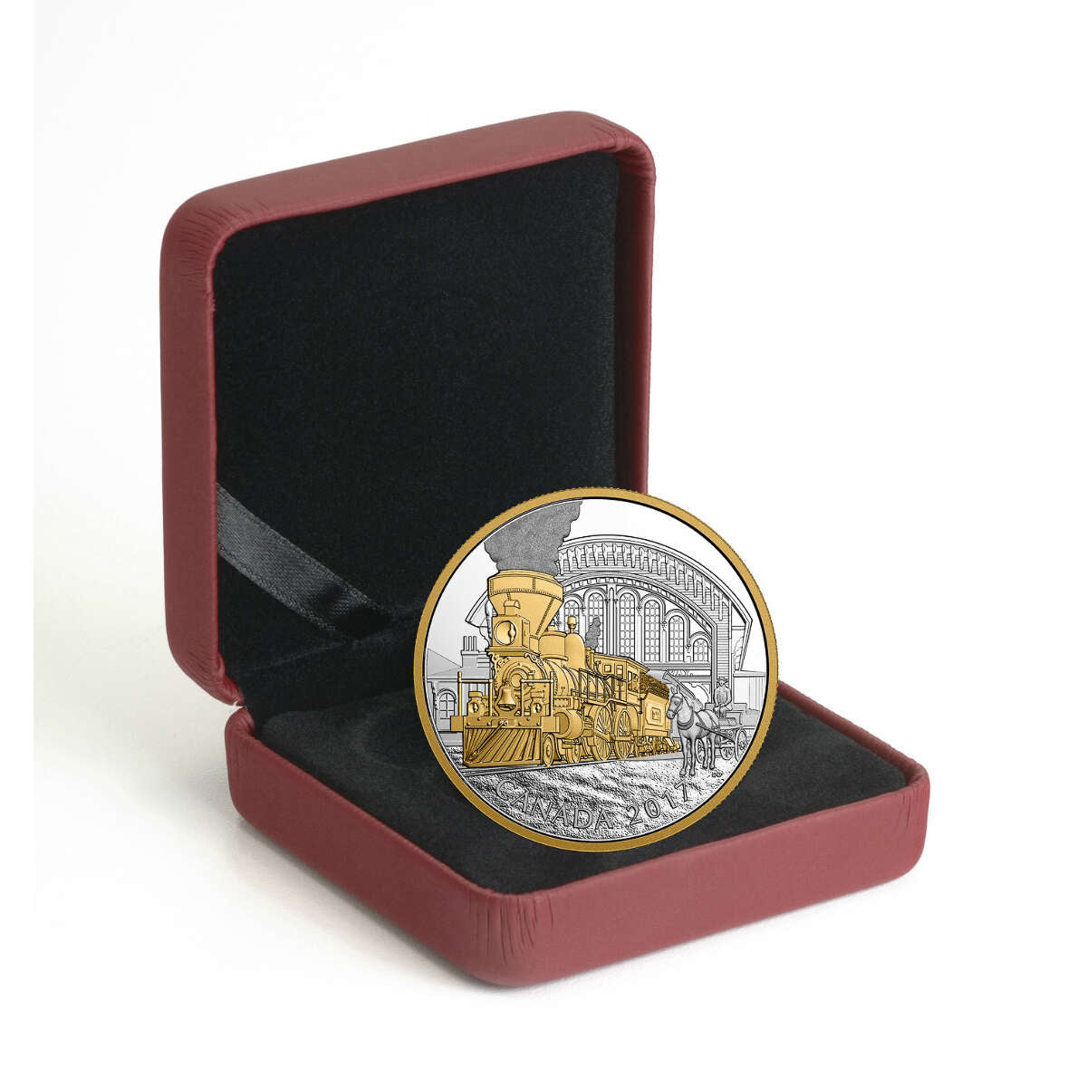 2017 $20 Locomotives Across Canada: The 4-4-0 - Pure Silver Gold-Plated Coin Default Title