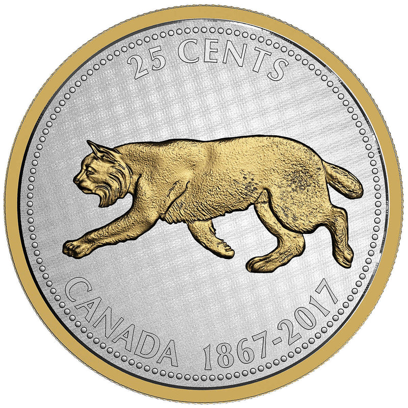 1867-2017 25c Big Coin Series: Bobcat - 5 oz. Pure Silver Coin Default Title