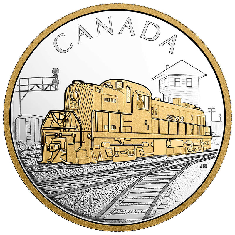 2017 $20 Locomotives Across Canada: The RS 20 - Pure Silver Gold-Plated Coin Default Title