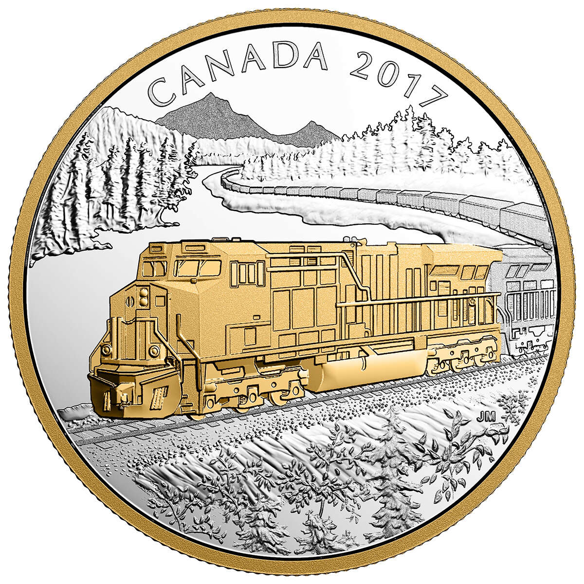 2017 $20 Locomotives Across Canada: The GE ES44AC - Pure Silver Gold-Plated Coin Default Title