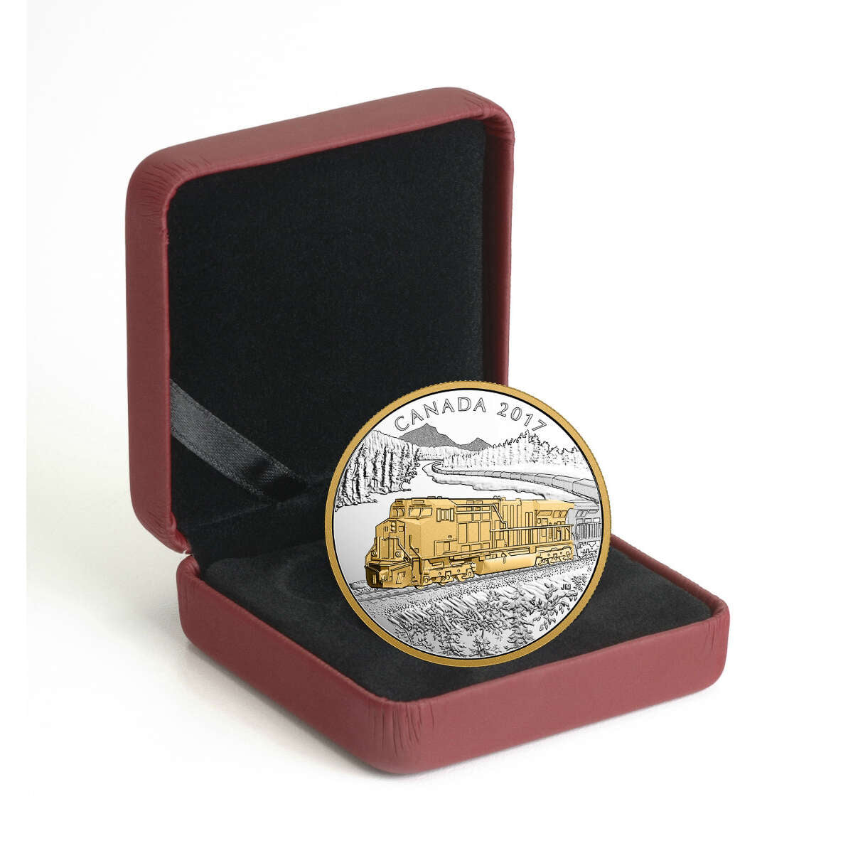 2017 $20 Locomotives Across Canada: The GE ES44AC - Pure Silver Gold-P