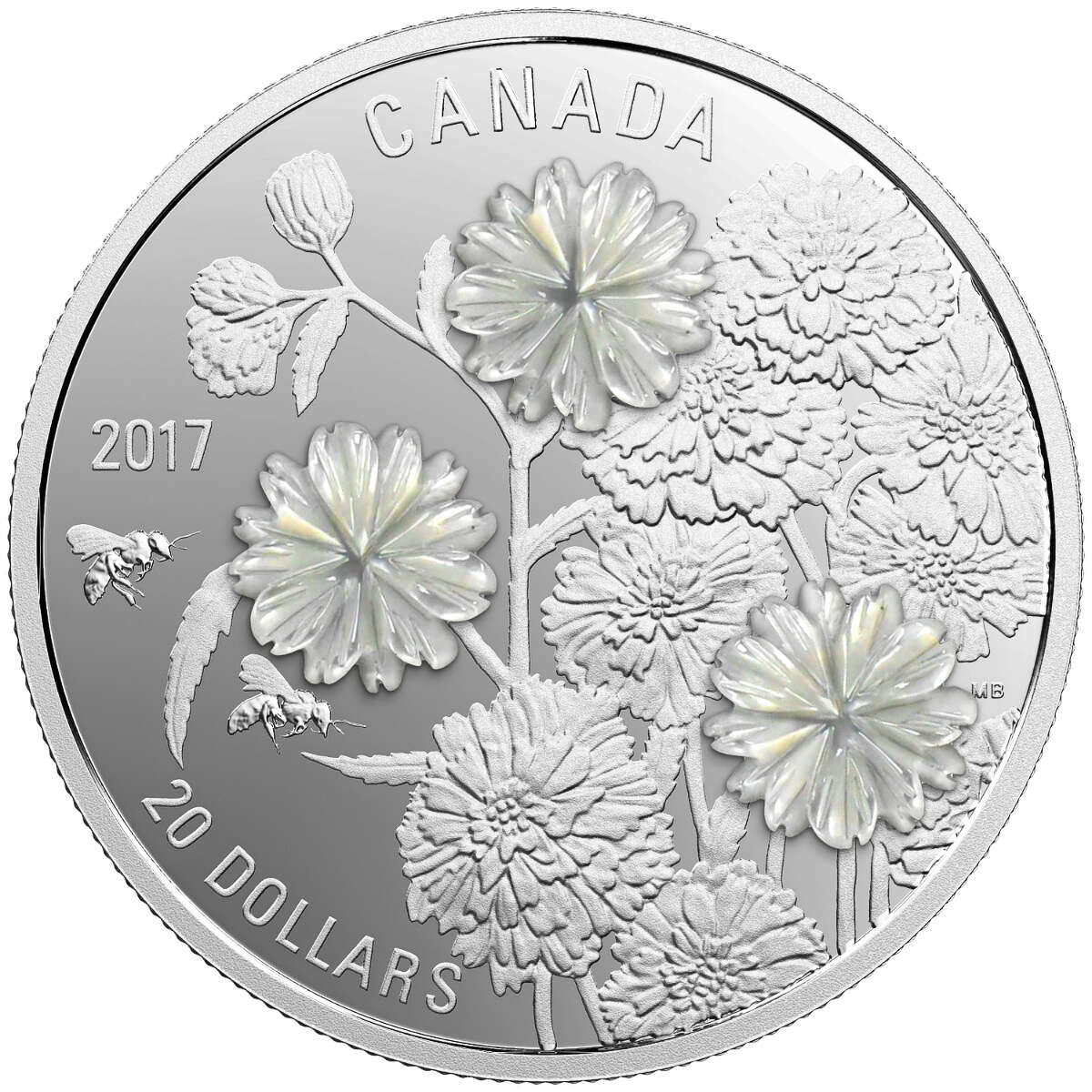 2017 $20 Pearl Flowers - Pure Silver Coin Default Title