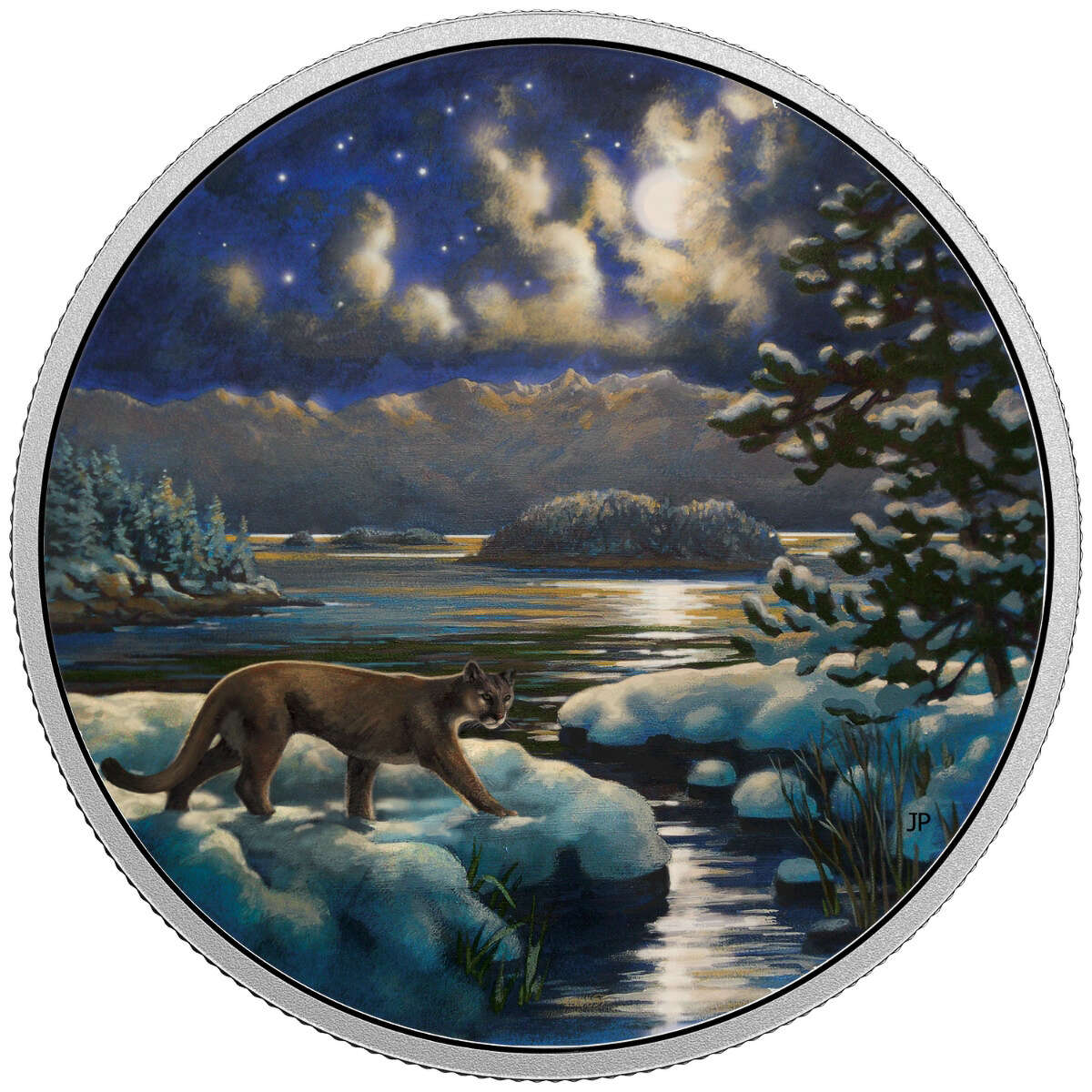 2017 $30 Animals in the Moonlight: Cougar - Pure Silver Coin Default Title