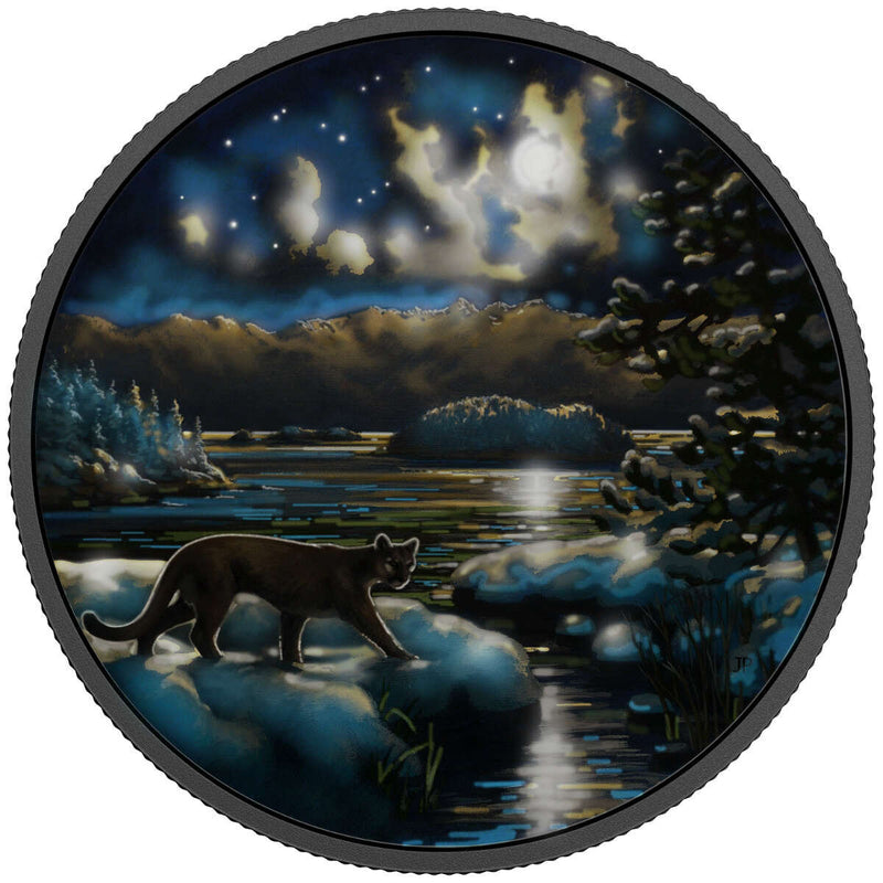 2017 $30 Animals in the Moonlight: Cougar - Pure Silver Coin Default Title