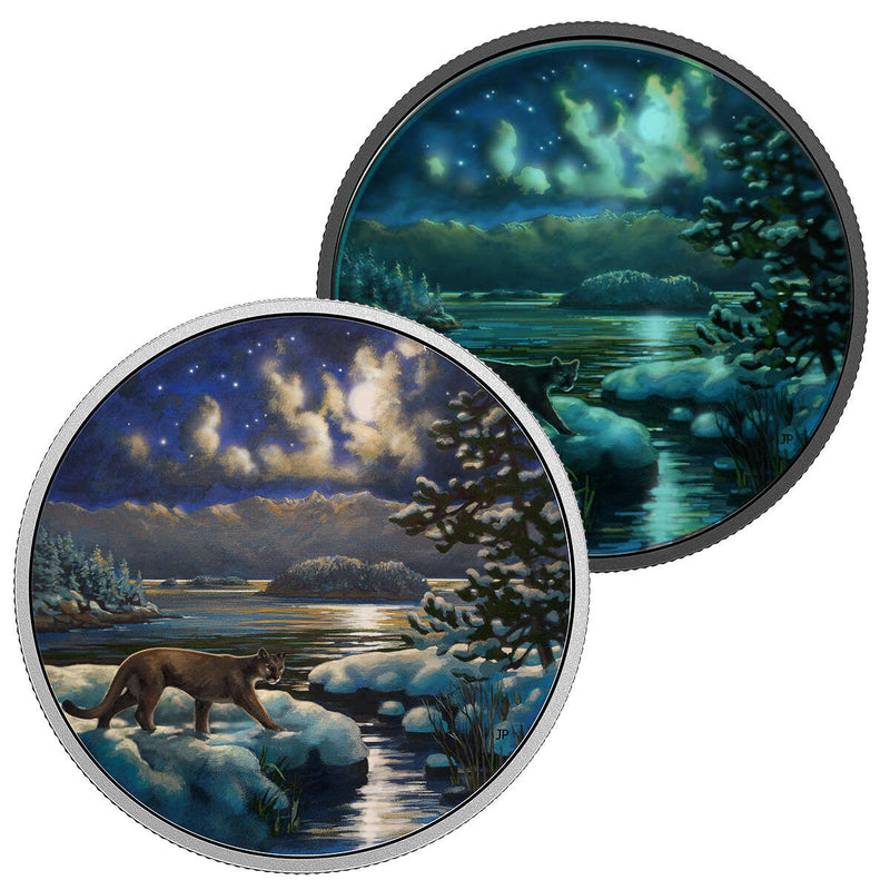2017 $30 Animals in the Moonlight: Cougar - Pure Silver Coin Default Title