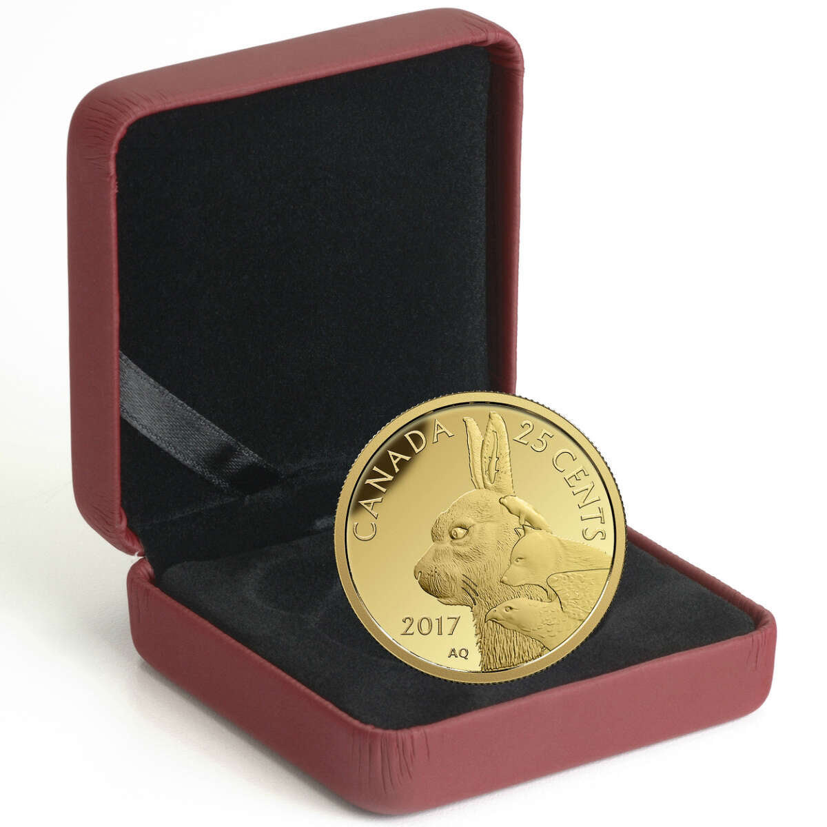 2017 25c Pure Gold Coin - Fox and Hare: Inuit Arctic Hare - Pure Gold