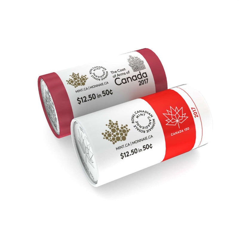 2017 50c Coat of Arms and Canada 150 Special Wrap Rolls - 2 Pack Default Title