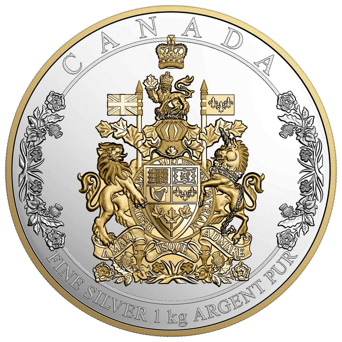 2016 $250 The Arms of Canada - Pure Silver Kilo Coin Default Title