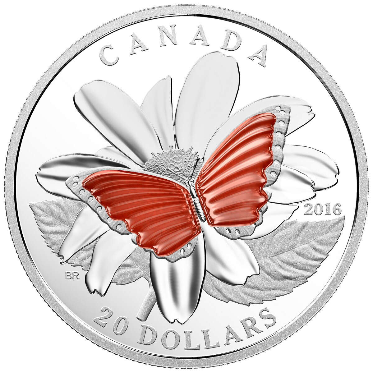 2016 $20 The Colourful Wings of a Butterfly - Pure Silver Coin