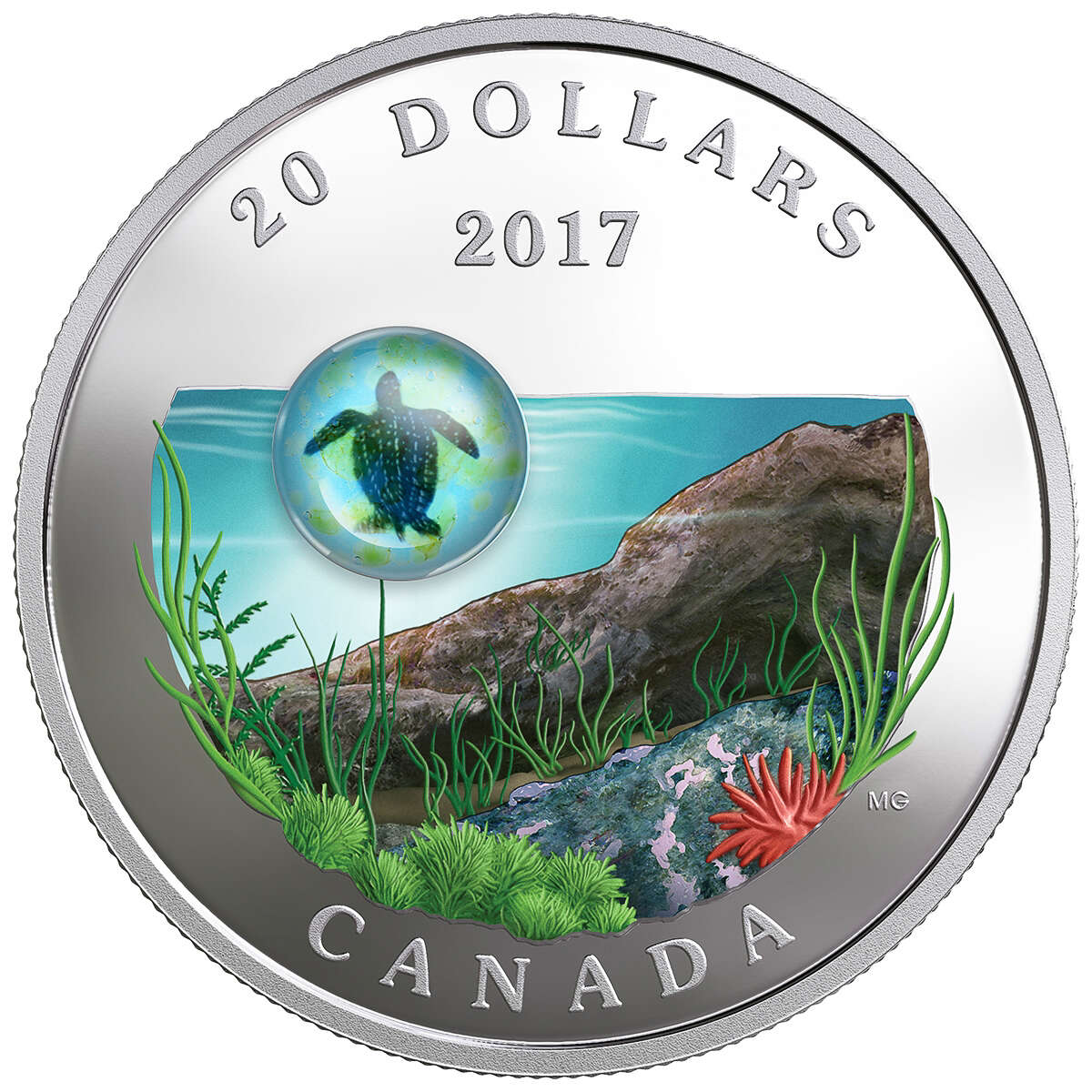 2017 $20 Under the Sea: Sea Turtle - Pure Silver Coin Default Title