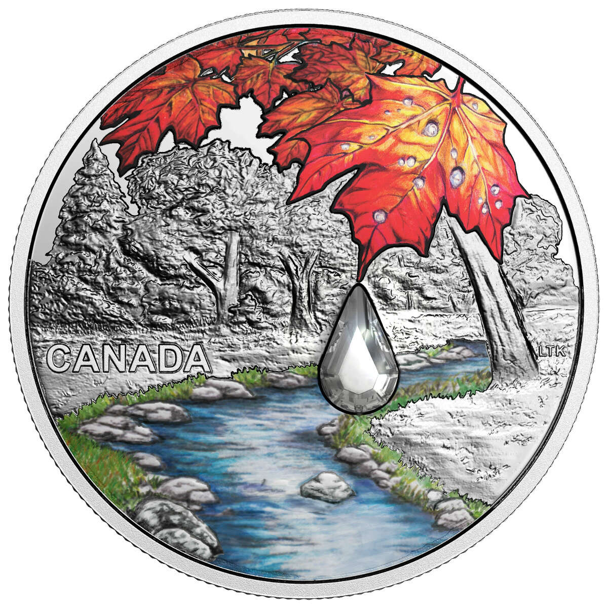 2017 $20 Jewel of the Rain: Sugar Maple Leaves - Pure Silver Coin Default Title