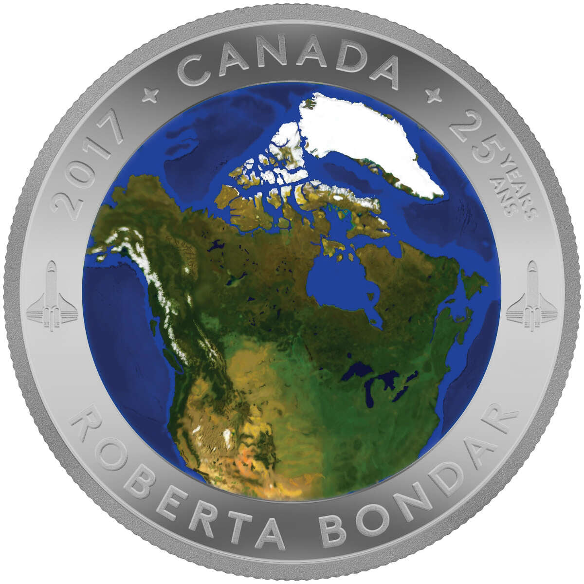 2017 $25 A View of Canada From Space - Pure Silver Convex Coin Default Title