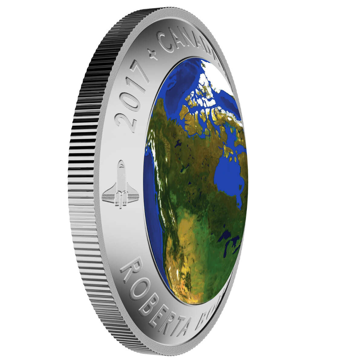 2017 $25 A View of Canada From Space - Pure Silver Convex Coin Default Title