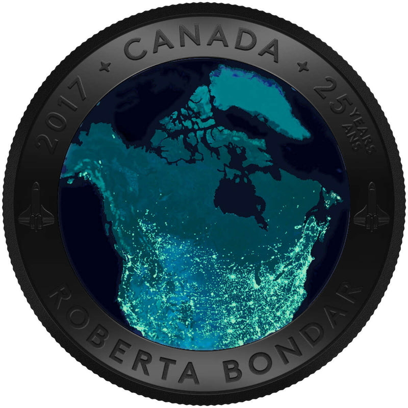 2017 $25 A View of Canada From Space - Pure Silver Convex Coin Default Title
