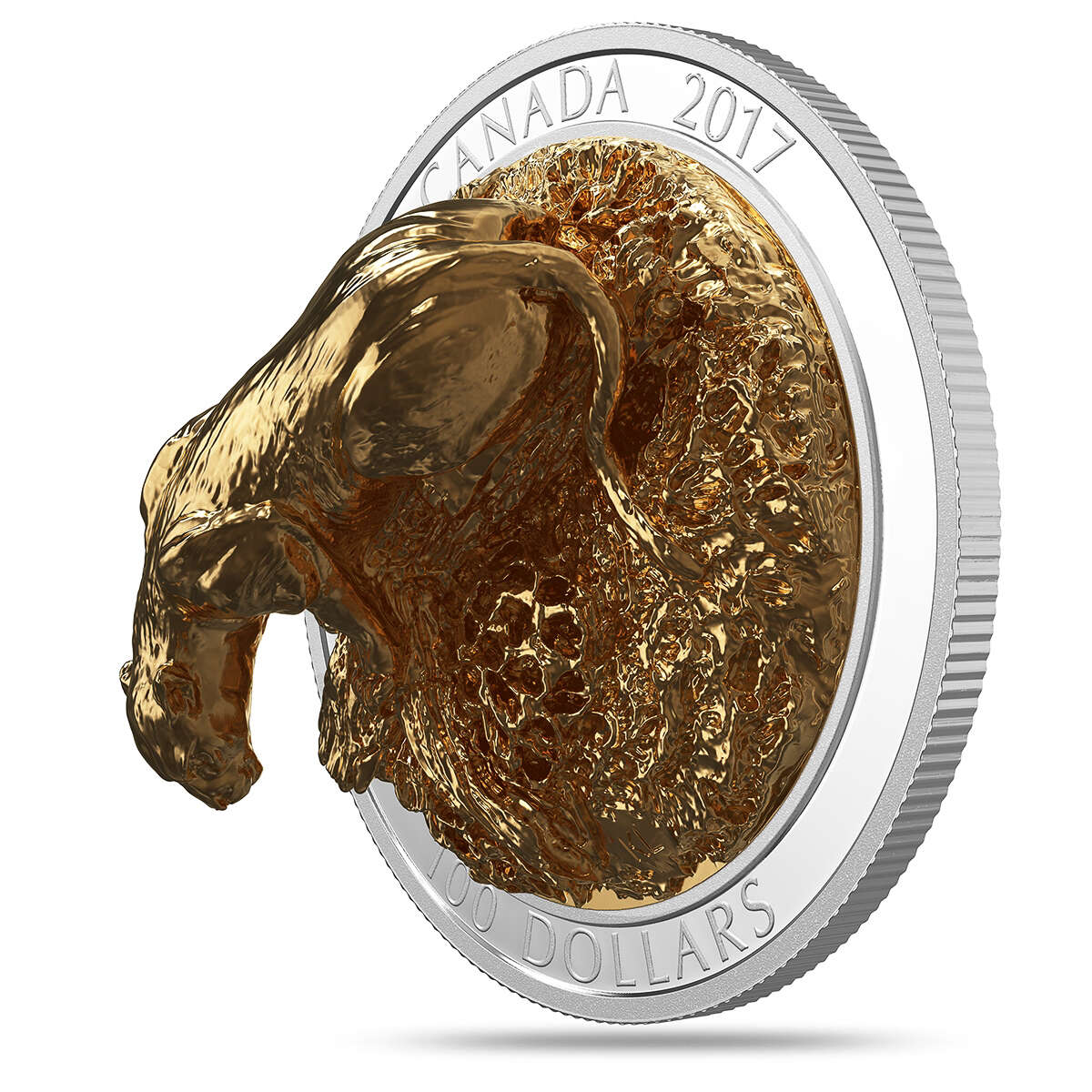2017 $100 Sculpture of Majestic Canadian Animals: Cougar - Pure Silver