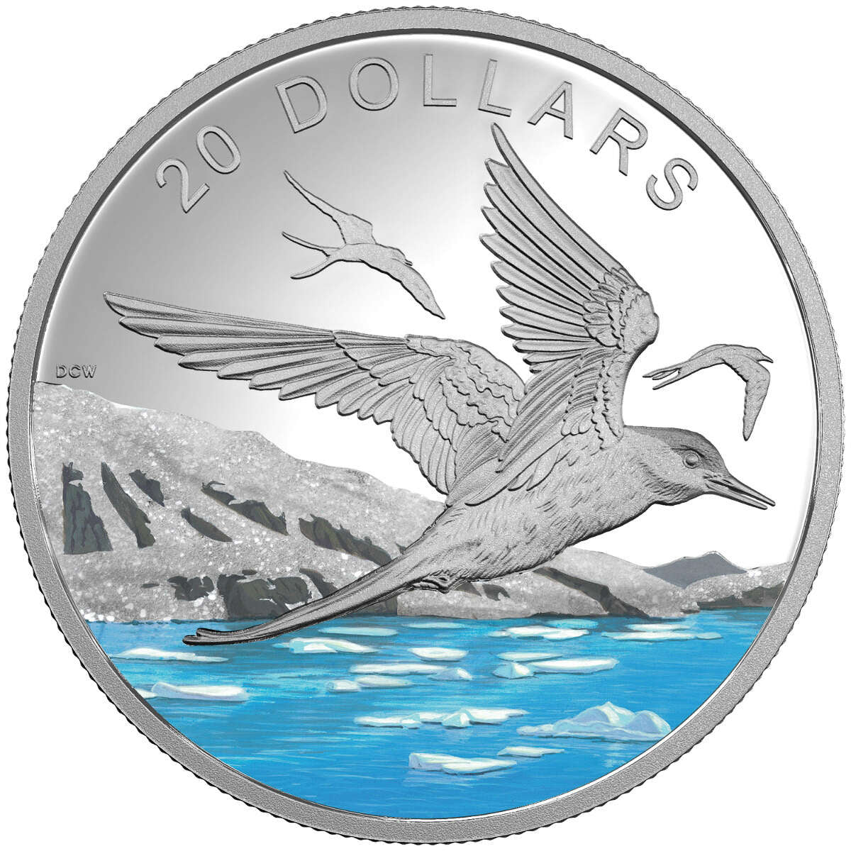 2017 $20 Glistening North: The Arctic Tern with Genuine Diamonds - Pure Silver Coin Default Title