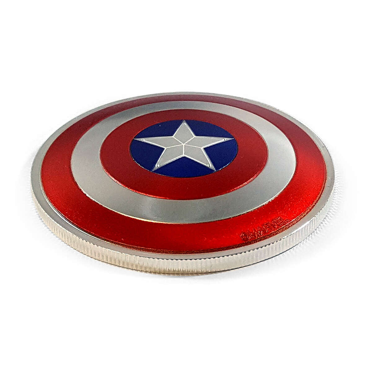 2016 $2 Captain America Shield, 75th Anniversary - Pure Silver Convex Coin Default Title