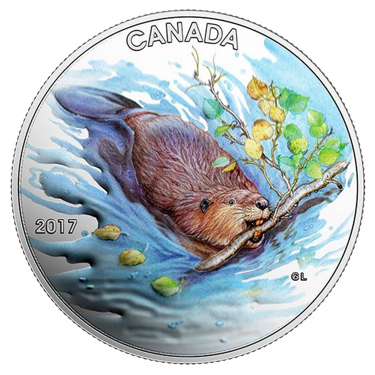 2017 $10 Iconic Canada: The Beaver - Pure Silver Coloured Coin