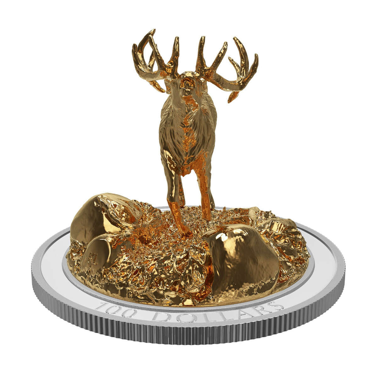 2017 $100 Sculpture of Majestic Canadian Animals: Elk - Pure Silver Coin Default Title