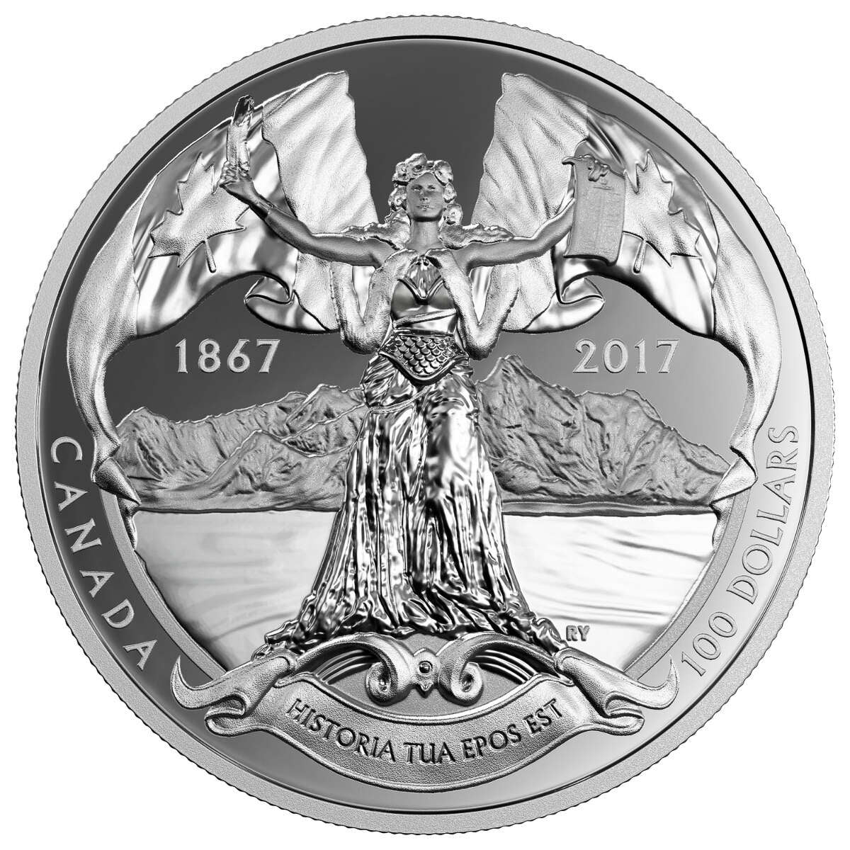 2017 $100 The 150th Anniversary of Canadian Confederation - 10 oz. Pure Silver Coin Default Title