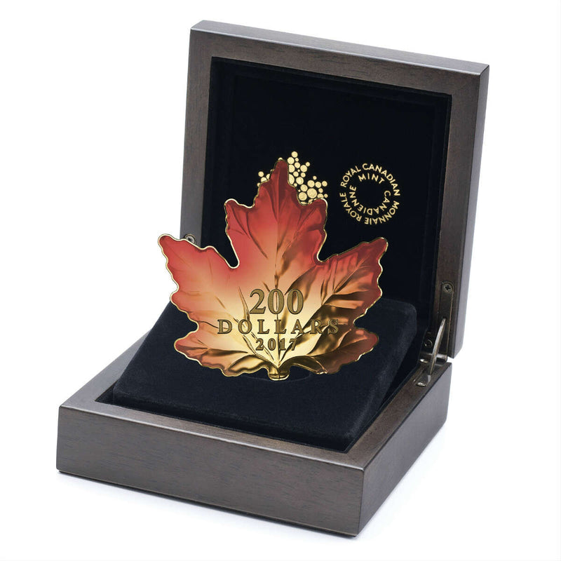 2017 $200 Autumn Fire - Pure Gold Maple Leaf-Shaped Coin Default Title