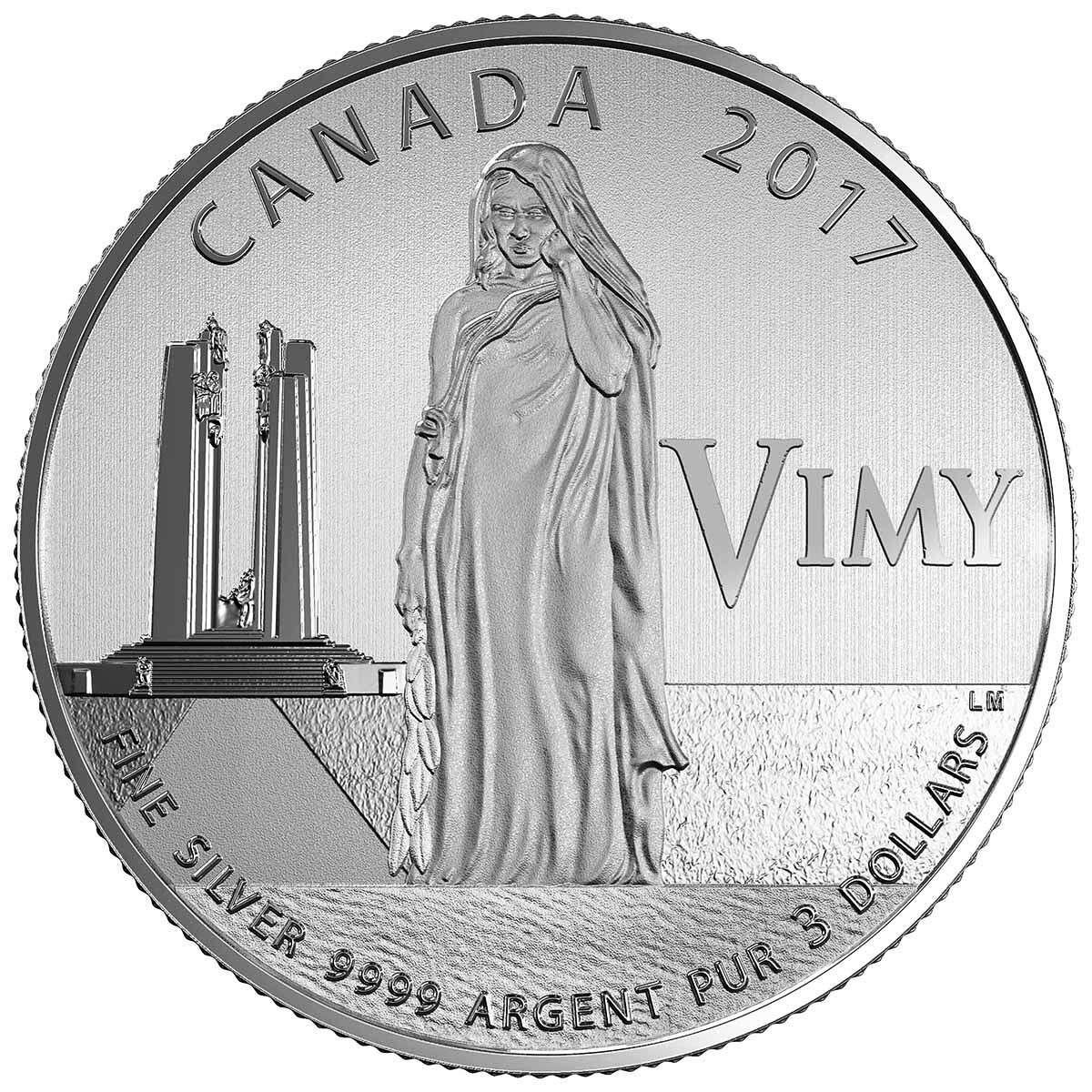 2017 $3 100th Ann. Battle of Vimy Ridge - Pure Silver coin