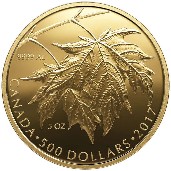 2017 $500 Maple Leaves - Pure Gold Coin