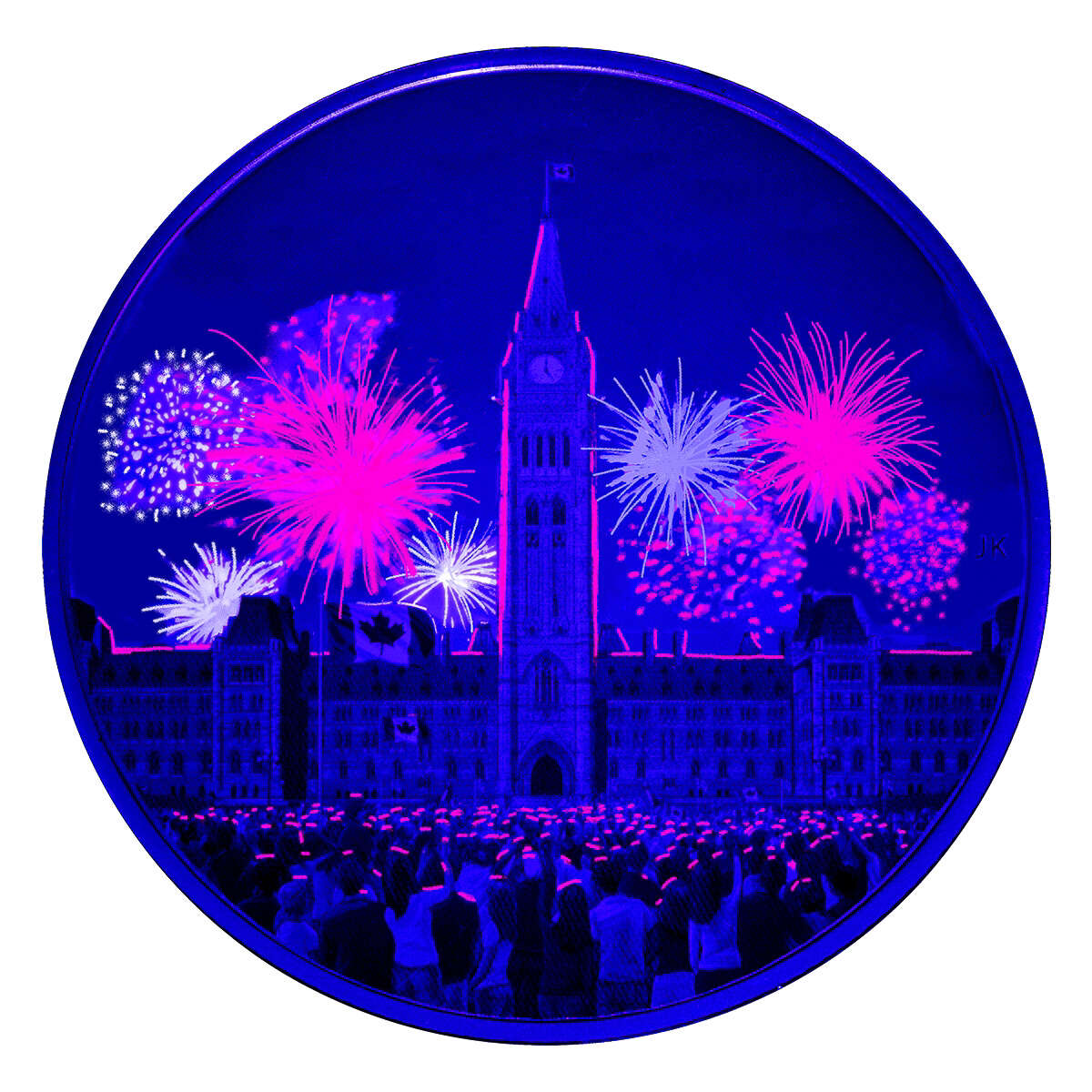 2017 $30 Celebrating Canada Day - 2 oz. Pure Silver Coin with Bonus Black Light Default Title